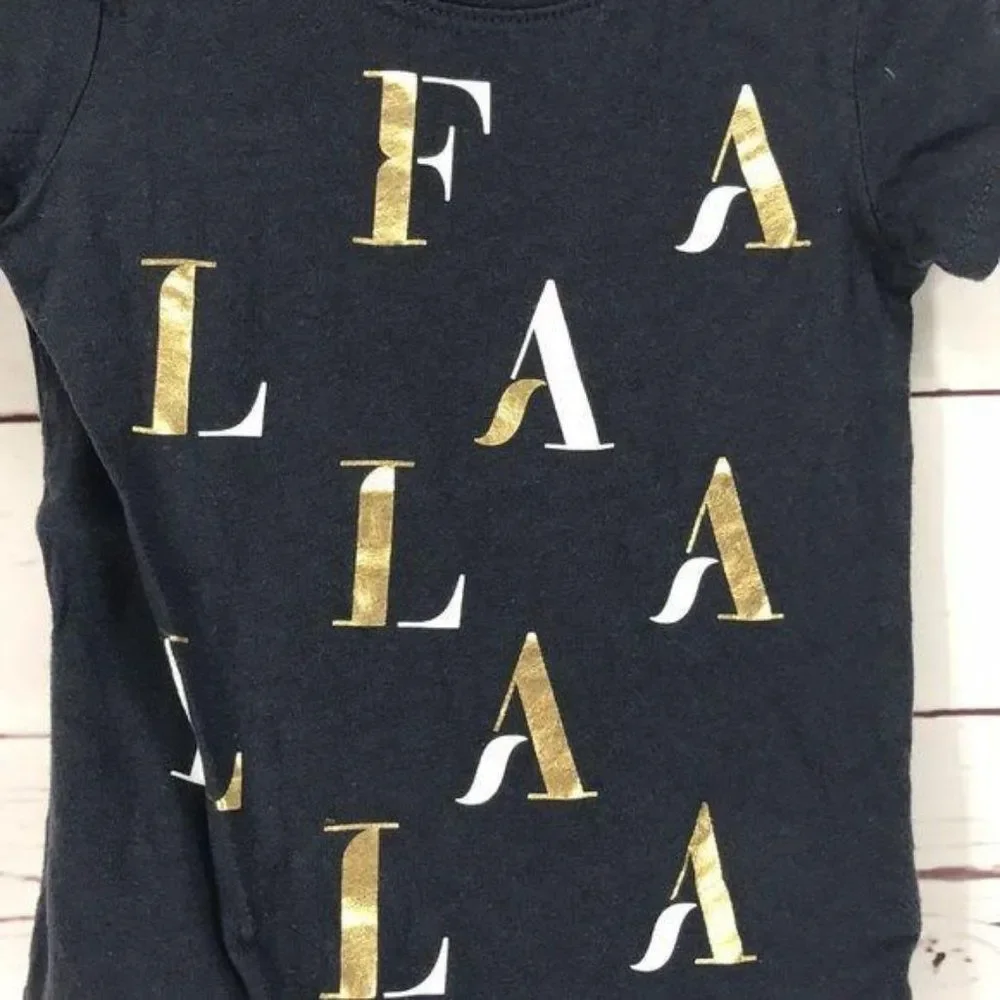 Old Navy Falala Chirstmas‎ Girls 4T Black shirt
